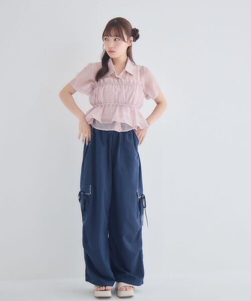 ems excite(エムズエキサイト)の「【セットアイテム】シアーシャツ&キャミSET(シャツ/ブラウス・レディース・ブラック系その他2/ブルー系その他2/ピンク系その他2・FREE)」の19枚目の写真