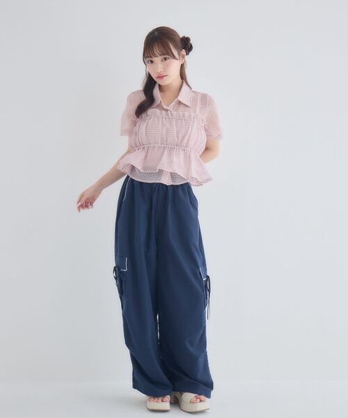 ems excite(エムズエキサイト)の「【セットアイテム】シアーシャツ&キャミSET(シャツ/ブラウス・レディース・ブラック系その他2/ブルー系その他2/ピンク系その他2・FREE)」の20枚目の写真
