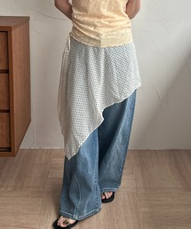 【apres jour clair】ドット柄シアー巻きスカート