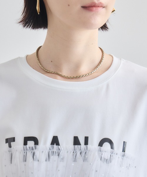 Paradise Picnic(パラダイスピクニック)の「TRANOI. ドットチュールバーラウンドTシャツ(Tシャツ/カットソー・レディース・ホワイト/ブラック・FREE)」の10枚目の写真
