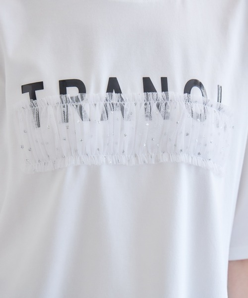 Paradise Picnic(パラダイスピクニック)の「TRANOI. ドットチュールバーラウンドTシャツ(Tシャツ/カットソー・レディース・ホワイト/ブラック・FREE)」の12枚目の写真