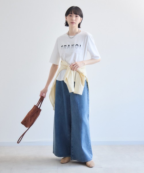 Paradise Picnic(パラダイスピクニック)の「TRANOI. ドットチュールバーラウンドTシャツ(Tシャツ/カットソー・レディース・ホワイト/ブラック・FREE)」の6枚目の写真