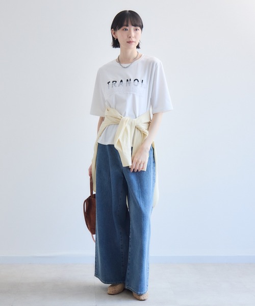 Paradise Picnic(パラダイスピクニック)の「TRANOI. ドットチュールバーラウンドTシャツ(Tシャツ/カットソー・レディース・ホワイト/ブラック・FREE)」の8枚目の写真