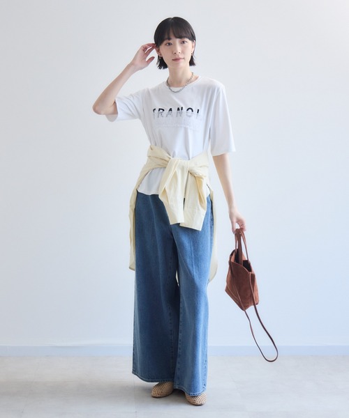 Paradise Picnic(パラダイスピクニック)の「TRANOI. ドットチュールバーラウンドTシャツ(Tシャツ/カットソー・レディース・ホワイト/ブラック・FREE)」の9枚目の写真