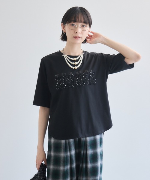 Paradise Picnic(パラダイスピクニック)の「TRANOI. ドットチュールバーラウンドTシャツ(Tシャツ/カットソー・レディース・ホワイト/ブラック・FREE)」の18枚目の写真