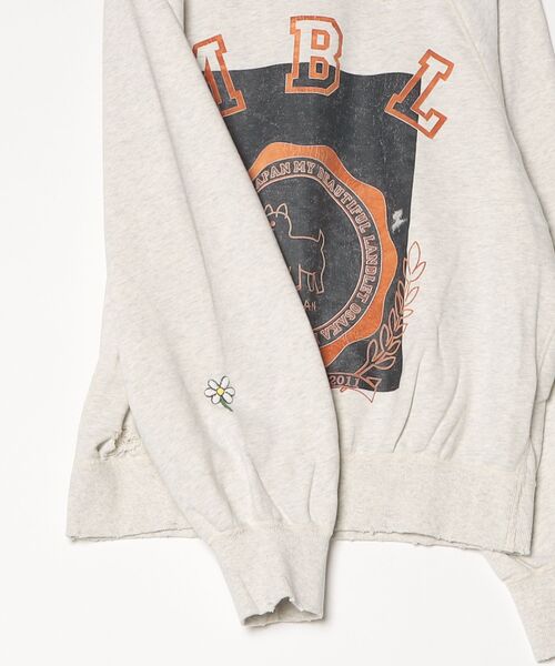 my beautiful landlet(マイビューティフルランドレット)の「【my beautiful landlet】 DAMAGE SWEATSHIRT - print(スウェット・メンズ・オートミール/ブラウン/ブラック/イエロー・0/1)」の20枚目の写真