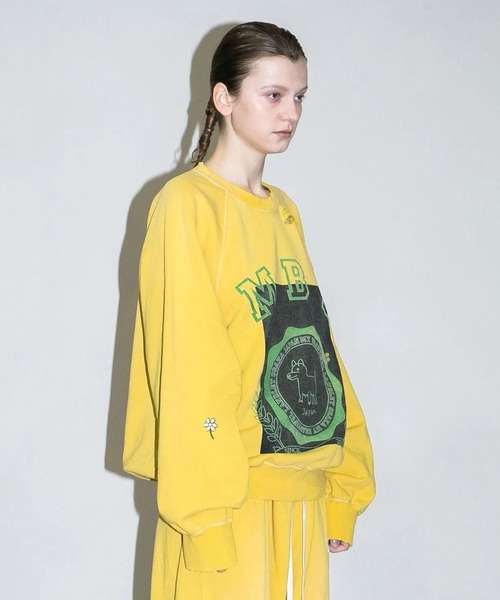 my beautiful landlet(マイビューティフルランドレット)の「【my beautiful landlet】 DAMAGE SWEATSHIRT - print(スウェット・メンズ・オートミール/ブラウン/ブラック/イエロー・0/1)」の13枚目の写真