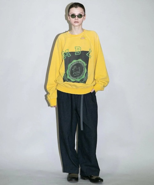my beautiful landlet(マイビューティフルランドレット)の「【my beautiful landlet】 DAMAGE SWEATSHIRT - print(スウェット・メンズ・オートミール/ブラウン/ブラック/イエロー・0/1)」の15枚目の写真