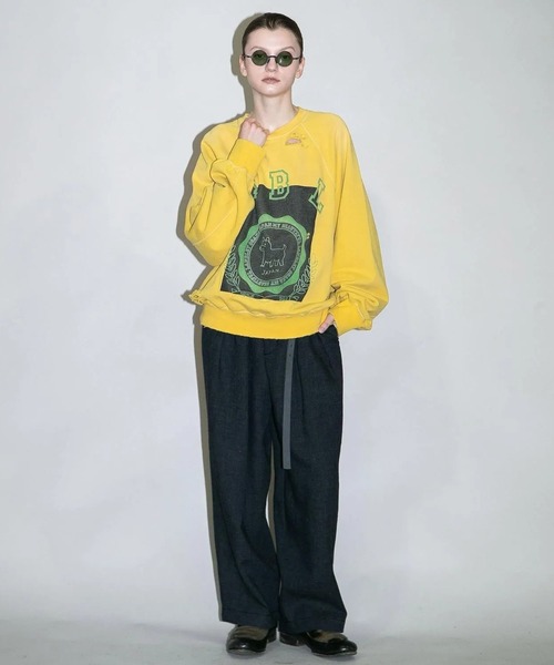 my beautiful landlet(マイビューティフルランドレット)の「【my beautiful landlet】 DAMAGE SWEATSHIRT - print(スウェット・メンズ・オートミール/ブラウン/ブラック/イエロー・0/1)」の16枚目の写真