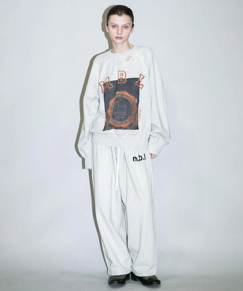 my beautiful landlet(マイビューティフルランドレット)の「【my beautiful landlet】 DAMAGE SWEATSHIRT - print(スウェット・メンズ・オートミール/ブラウン/ブラック/イエロー・0/1)」の10枚目の写真