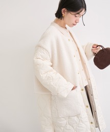 LE CERCLE par rope'（ルセルクルパーロペ）の「【WEB限定】ボア×キルティング ノーカラーコート ON・OFF対応（ノーカラーコート）」