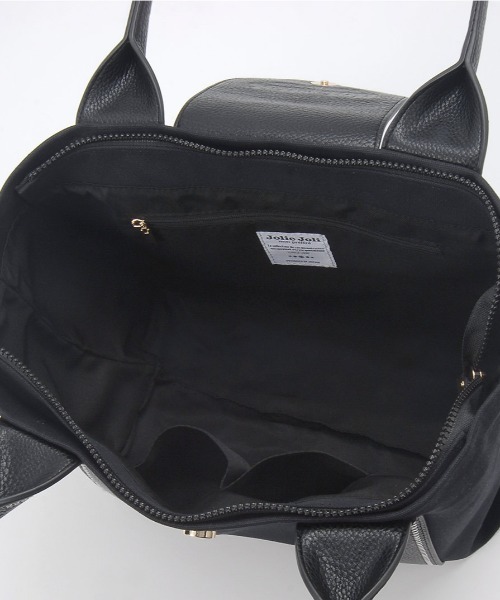 Jolie Joli(ジョリージョリ)の「【Jolie Joli/ジョリージョリ】トートバッグ キャンバス×エコレザー フラップバッグ(トートバッグ・レディース・ブラック/ネイビー/グレー/アイボリー・FREE)」の13枚目の写真
