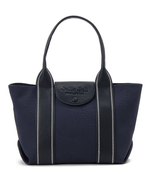 Jolie Joli(ジョリージョリ)の「【Jolie Joli/ジョリージョリ】トートバッグ キャンバス×エコレザー フラップバッグ(トートバッグ・レディース・ブラック/ネイビー/グレー/アイボリー・FREE)」の12枚目の写真