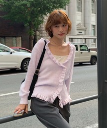 miette（ミエット）の「モヘヤライクフリルニットカーディガン（カーディガン/ボレロ）」