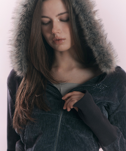 Кофта‑худи Mari Fur (Charcoal)