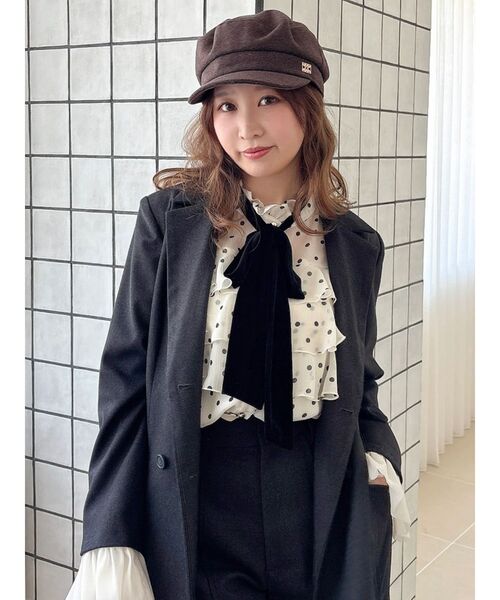 dazzlin(ダズリン)の「フリル付きテーラージャケット(テーラードジャケット・レディース・チャコールグレー/ブラウン・FREE)」の8枚目の写真
