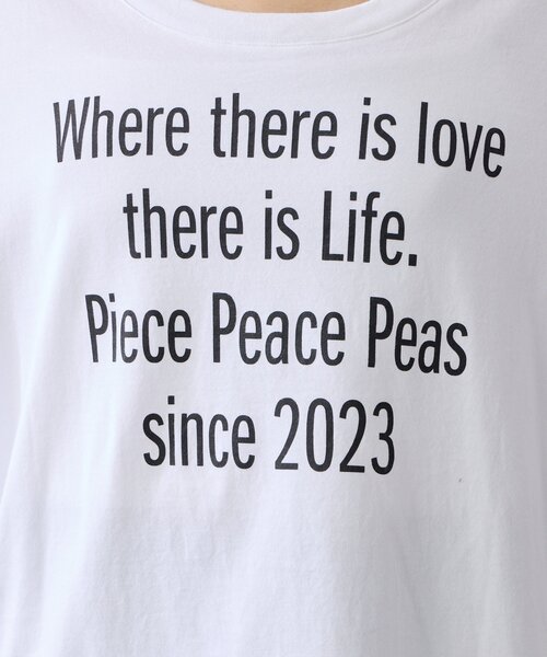 PEAS(ピース)の「【PEAS】 スローガンTシャツ(Tシャツ/カットソー・レディース・ホワイト/ライトグレー/グリーン・FREE)」の8枚目の写真