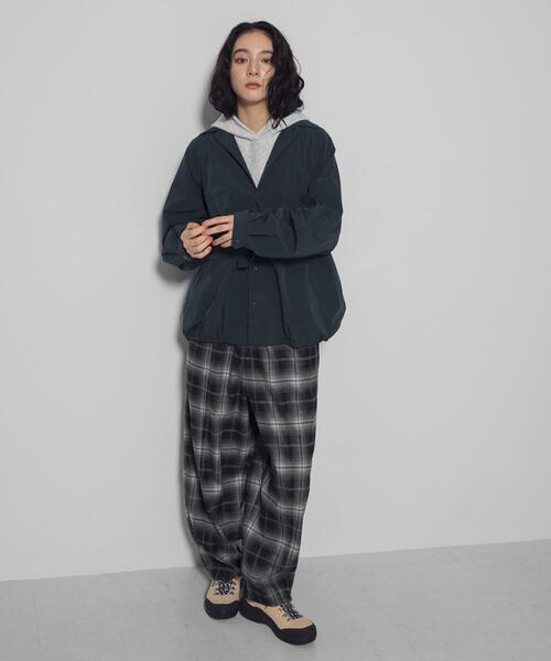 EKAL(エカル)の「チェックワイドテーパードトラウザー(その他パンツ・レディース・パープル/ブラック・ONE)」の13枚目の写真