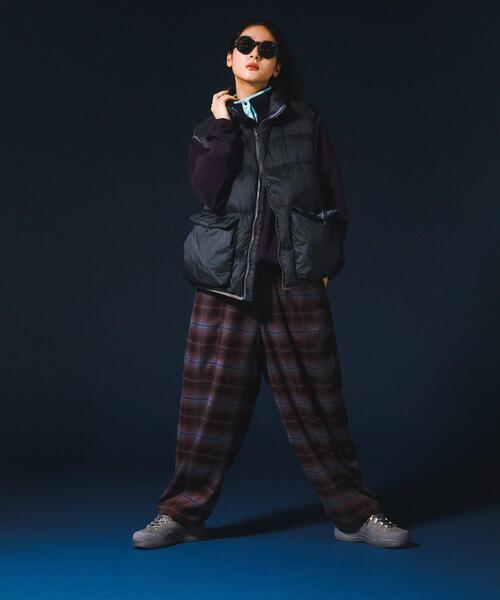 EKAL(エカル)の「チェックワイドテーパードトラウザー(その他パンツ・レディース・パープル/ブラック・ONE)」の16枚目の写真