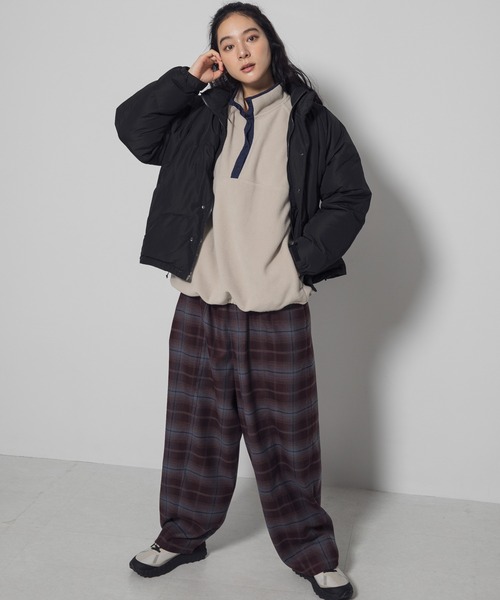 EKAL(エカル)の「チェックワイドテーパードトラウザー(その他パンツ・レディース・パープル/ブラック・ONE)」の11枚目の写真