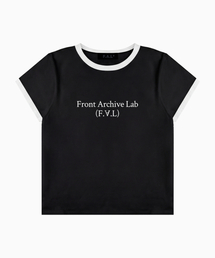 REVERSE レディース クロップリンガーTシャツ [ブラック]