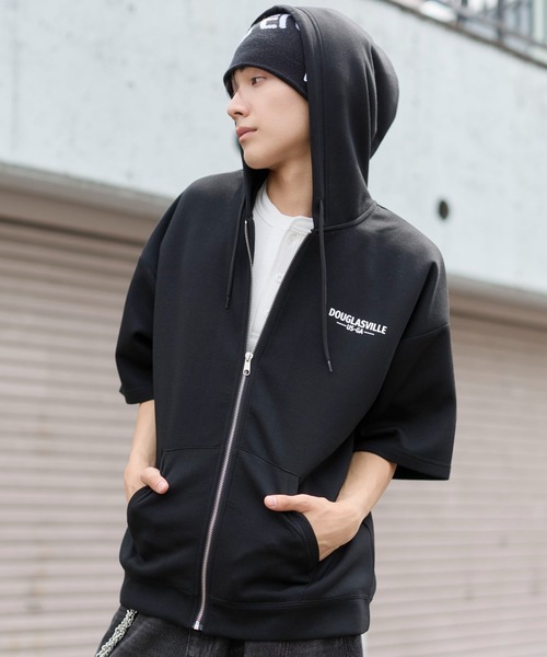 WEGO（ウィゴー）の「WEGO/ストレートラインZIPパーカー（カーディガン/ボレロ・メンズ・杢グレー/ブラック・MEDIUM/LARGE）」の2枚目の写真