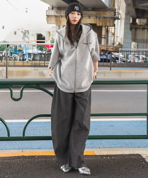 WEGO/【26年春夏新作】ストレートラインZIPパーカー（カーディガン