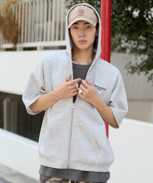 WEGO（ウィゴー）の「WEGO/ストレートラインZIPパーカー（カーディガン/ボレロ・メンズ・杢グレー/ブラック・MEDIUM/LARGE）」の19枚目の写真