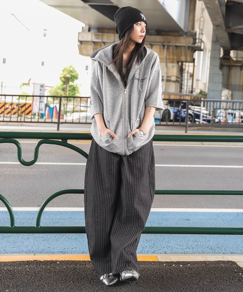 WEGO（ウィゴー）の「WEGO/ストレートラインZIPパーカー（カーディガン/ボレロ・メンズ・杢グレー/ブラック・MEDIUM/LARGE）」の5枚目の写真