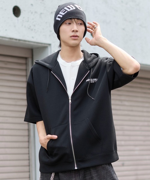WEGO（ウィゴー）の「WEGO/ストレートラインZIPパーカー（カーディガン/ボレロ・メンズ・杢グレー/ブラック・MEDIUM/LARGE）」の6枚目の写真