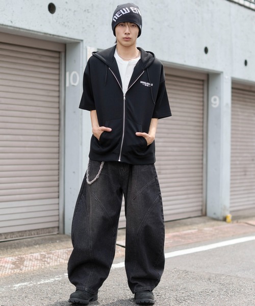 WEGO（ウィゴー）の「WEGO/ストレートラインZIPパーカー（カーディガン/ボレロ・メンズ・杢グレー/ブラック・MEDIUM/LARGE）」の9枚目の写真