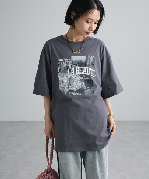 Green Parks(グリーンパークス)の「レースドッキングオーバーサイズロゴTシャツ(Tシャツ/カットソー・レディース・グリーン/オフホワイト/ベージュ/チャコールグレー・FREE)」の22枚目の写真