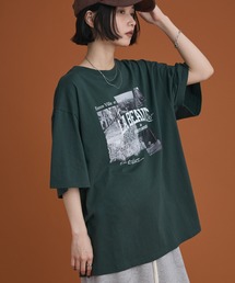 レースドッキングオーバーサイズロゴTシャツ
