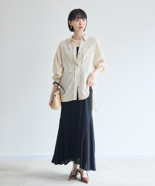 Paradise Picnic(パラダイスピクニック)の「Dignite Collier エアリー袖口リブシャツ(シャツ/ブラウス・レディース・ベージュ/ブラック/モカ・FREE)」の16枚目の写真