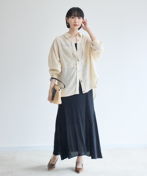 Paradise Picnic(パラダイスピクニック)の「Dignite Collier エアリー袖口リブシャツ(シャツ/ブラウス・レディース・ベージュ/ブラック/モカ・FREE)」の17枚目の写真