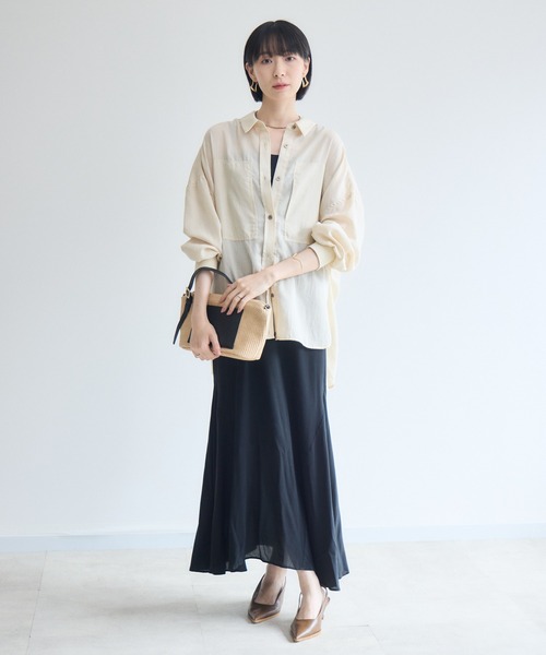 Paradise Picnic(パラダイスピクニック)の「Dignite Collier エアリー袖口リブシャツ(シャツ/ブラウス・レディース・ベージュ/ブラック/モカ・FREE)」の18枚目の写真