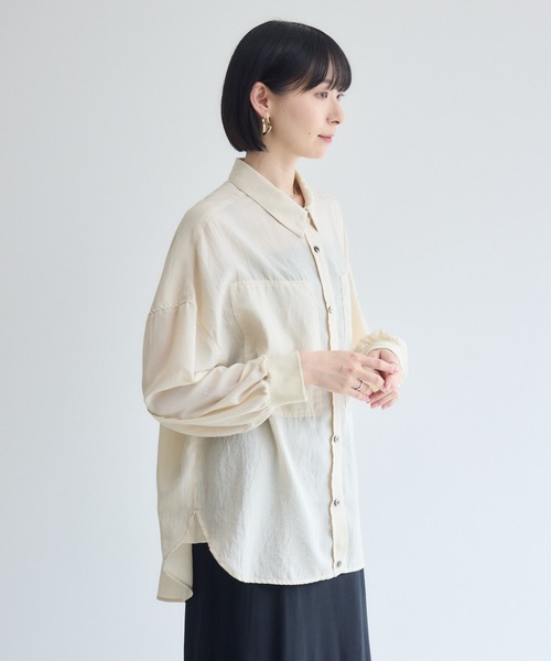 Paradise Picnic(パラダイスピクニック)の「Dignite Collier エアリー袖口リブシャツ(シャツ/ブラウス・レディース・ベージュ/ブラック/モカ・FREE)」の22枚目の写真