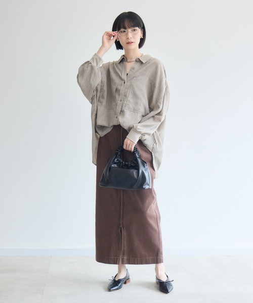 Paradise Picnic(パラダイスピクニック)の「Dignite Collier エアリー袖口リブシャツ(シャツ/ブラウス・レディース・ベージュ/ブラック/モカ・FREE)」の5枚目の写真