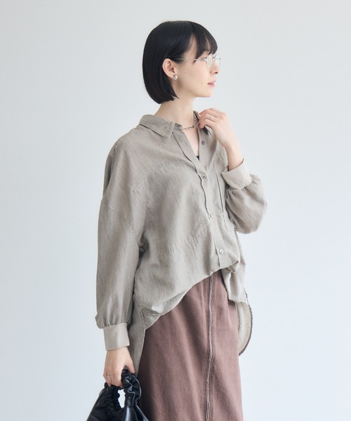 Paradise Picnic(パラダイスピクニック)の「Dignite Collier エアリー袖口リブシャツ(シャツ/ブラウス・レディース・ベージュ/ブラック/モカ・FREE)」の8枚目の写真