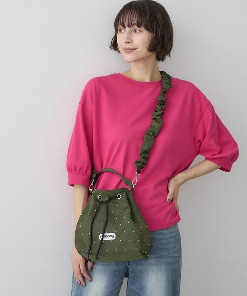 Dessin(デッサン)の「◆【OUTDOORPRODUCTS別注】スタッズ巾着バッグ(ショルダーバッグ・レディース・カーキ/ブラック・00)」の7枚目の写真