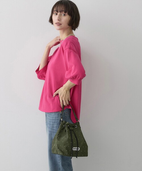 Dessin(デッサン)の「◆【OUTDOORPRODUCTS別注】スタッズ巾着バッグ(ショルダーバッグ・レディース・カーキ/ブラック・00)」の8枚目の写真
