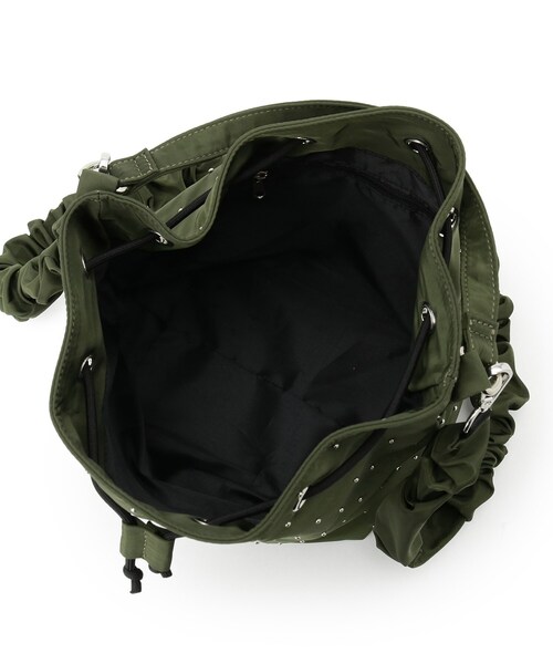 Dessin(デッサン)の「◆【OUTDOORPRODUCTS別注】スタッズ巾着バッグ(ショルダーバッグ・レディース・カーキ/ブラック・00)」の6枚目の写真