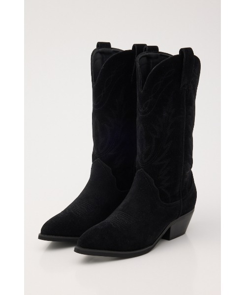 MOUSSY(マウジー)の「【26年AW新作】F/SUEDE ウエスタンブーツ(ブーツ・レディース・ブラック/ブラウン・LARGE/MEDIUM/SMALL)」の1枚目の写真