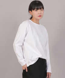 オーバーサイズソフトRネック長袖TシャツRMR-8A18ホワイト