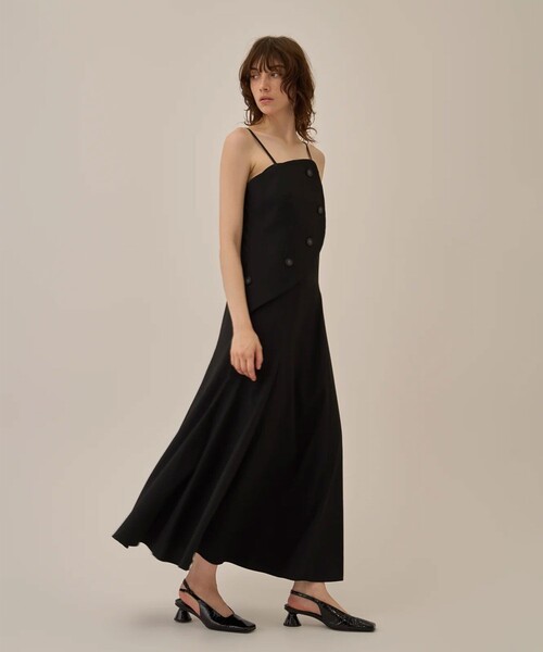AKIRANAKA(アキラナカ)の「【AKIRANAKA/アキラナカ】Nicole slip dress BK(ジャンパースカート・レディース・ブラック・1)」の2枚目の写真