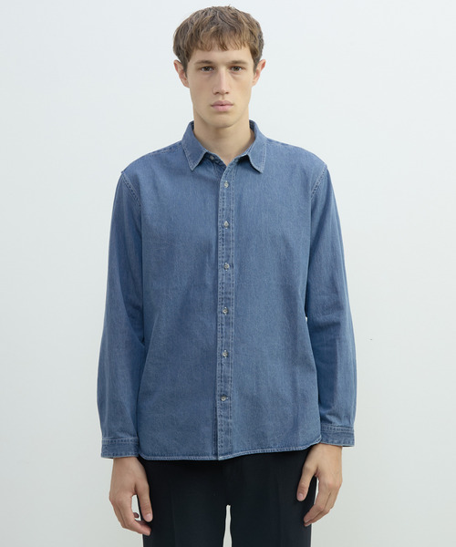 MEN'S MELROSE(メンズメルローズ)の「ヴィンテージデニムレギュラーシャツ(シャツ/ブラウス・メンズ・インディゴブルー/ブラック・4/3)」の8枚目の写真