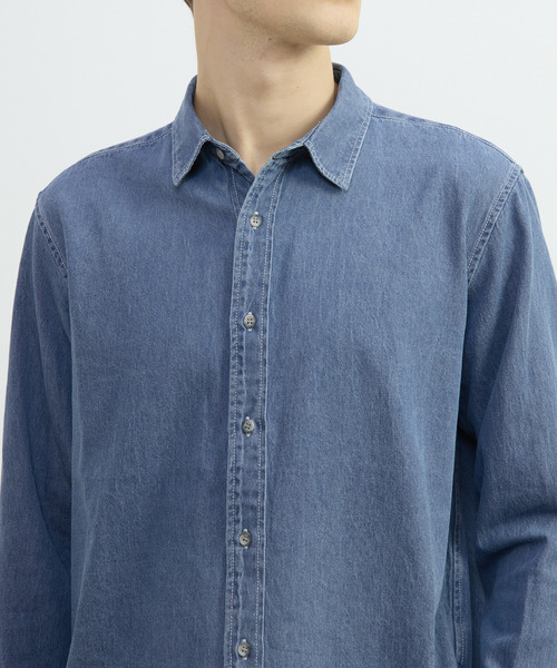 MEN'S MELROSE(メンズメルローズ)の「ヴィンテージデニムレギュラーシャツ(シャツ/ブラウス・メンズ・インディゴブルー/ブラック・4/3)」の12枚目の写真