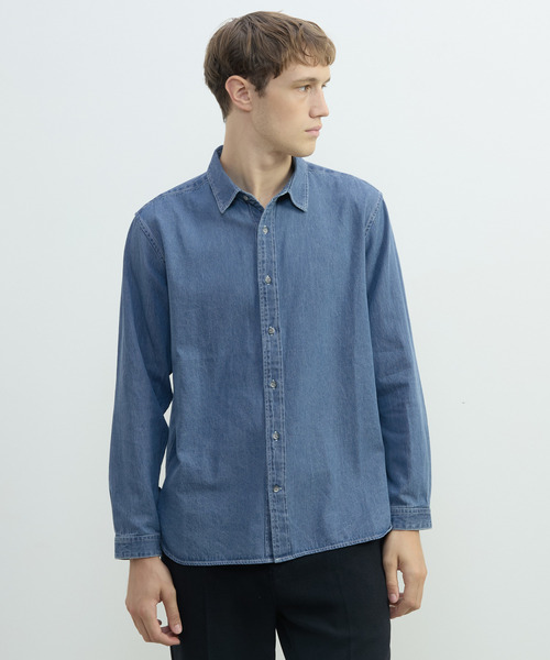 MEN'S MELROSE(メンズメルローズ)の「ヴィンテージデニムレギュラーシャツ(シャツ/ブラウス・メンズ・インディゴブルー/ブラック・4/3)」の15枚目の写真