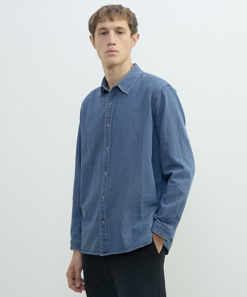 MEN'S MELROSE(メンズメルローズ)の「ヴィンテージデニムレギュラーシャツ(シャツ/ブラウス・メンズ・インディゴブルー/ブラック・4/3)」の16枚目の写真
