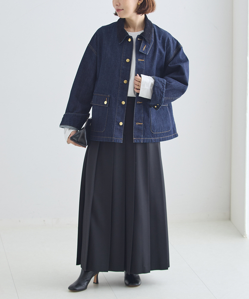 journal standard L'essage(ジャーナルスタンダードレサージュ)の「カバーオールジャケット(その他アウター・レディース・ネイビー・38/36)」の2枚目の写真
